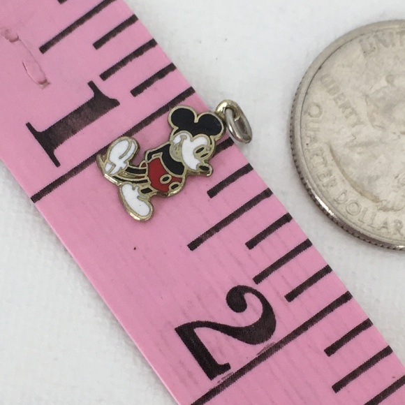 Vintage Walt Disney Mickey Mouse Tiny Charm Pendant Gold Miniature Collectible - Picture 8 of 11